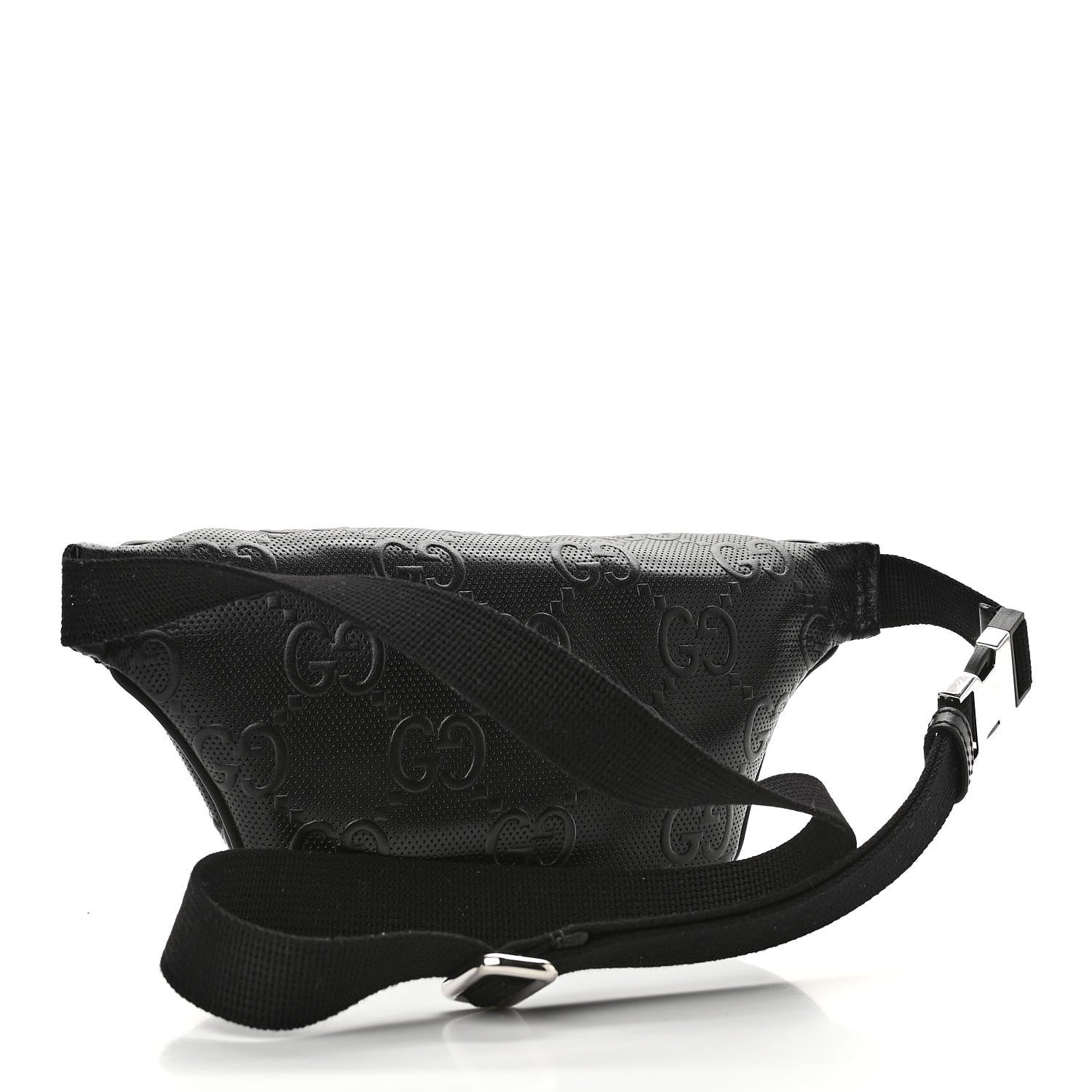 Gucci Calfskin GG Tennis Embossed Belt Bag Black 3 of 11