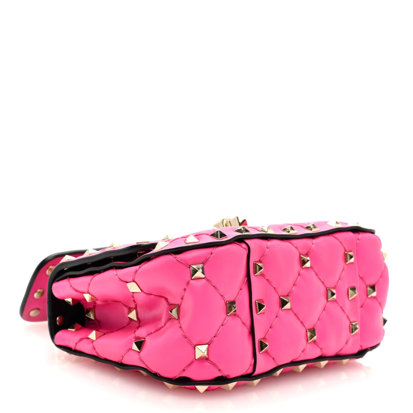 Calfskin Micro Rockstud Spike Shoulder Bag Azalea