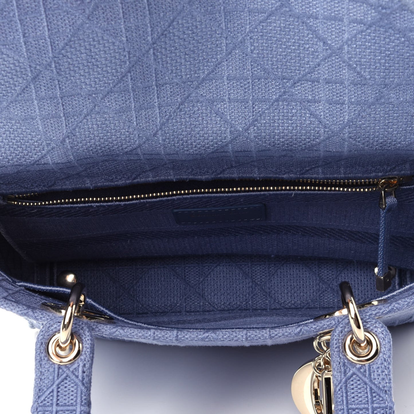 Canvas Embroidered Cannage Medium Lady D-Lite Blue
