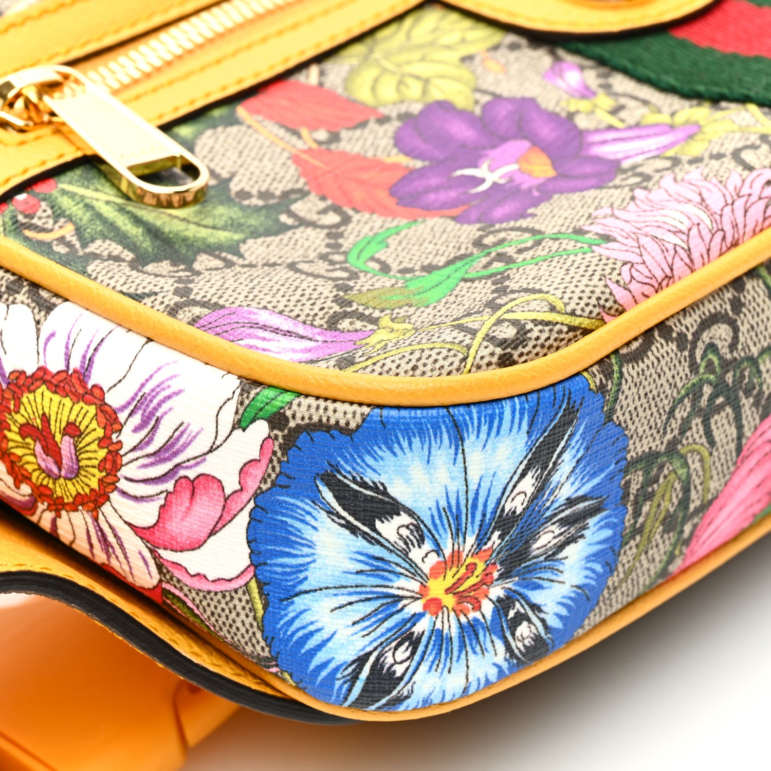 Gucci GG Supreme Monogram Flora Medium Ophidia Belt Bag Beige Multicolor Crop 9 of 10
