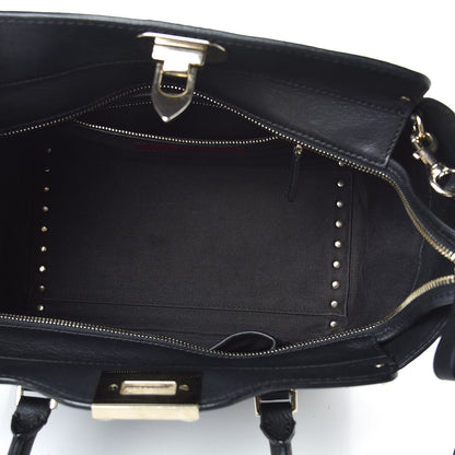 Valentino Garavani Vitello Small Rockstud Double Handle Tote Black 5 of 12