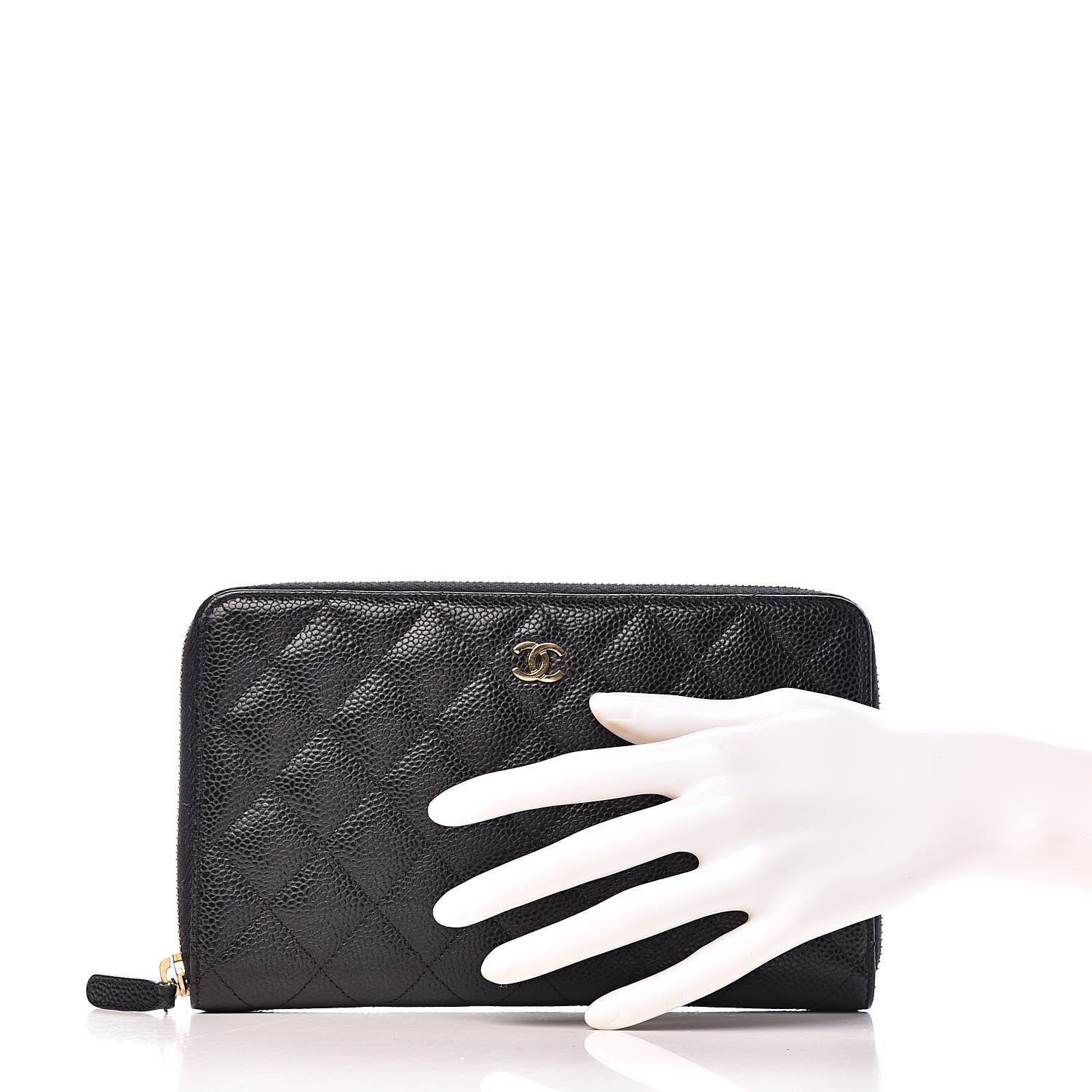 Chanel Caviar Quilted Large Zip Around Organizer Wallet Black 2 of 12