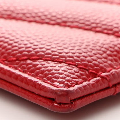 Saint Laurent Grain De Poudre Matelasse Chevron Monogram Credit Card Case New Red 9 of 10