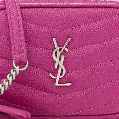 Saint Laurent Grain De Poudre Matelasse Monogram Baby Lou Camera Bag Electric Fuxia 8 of 10