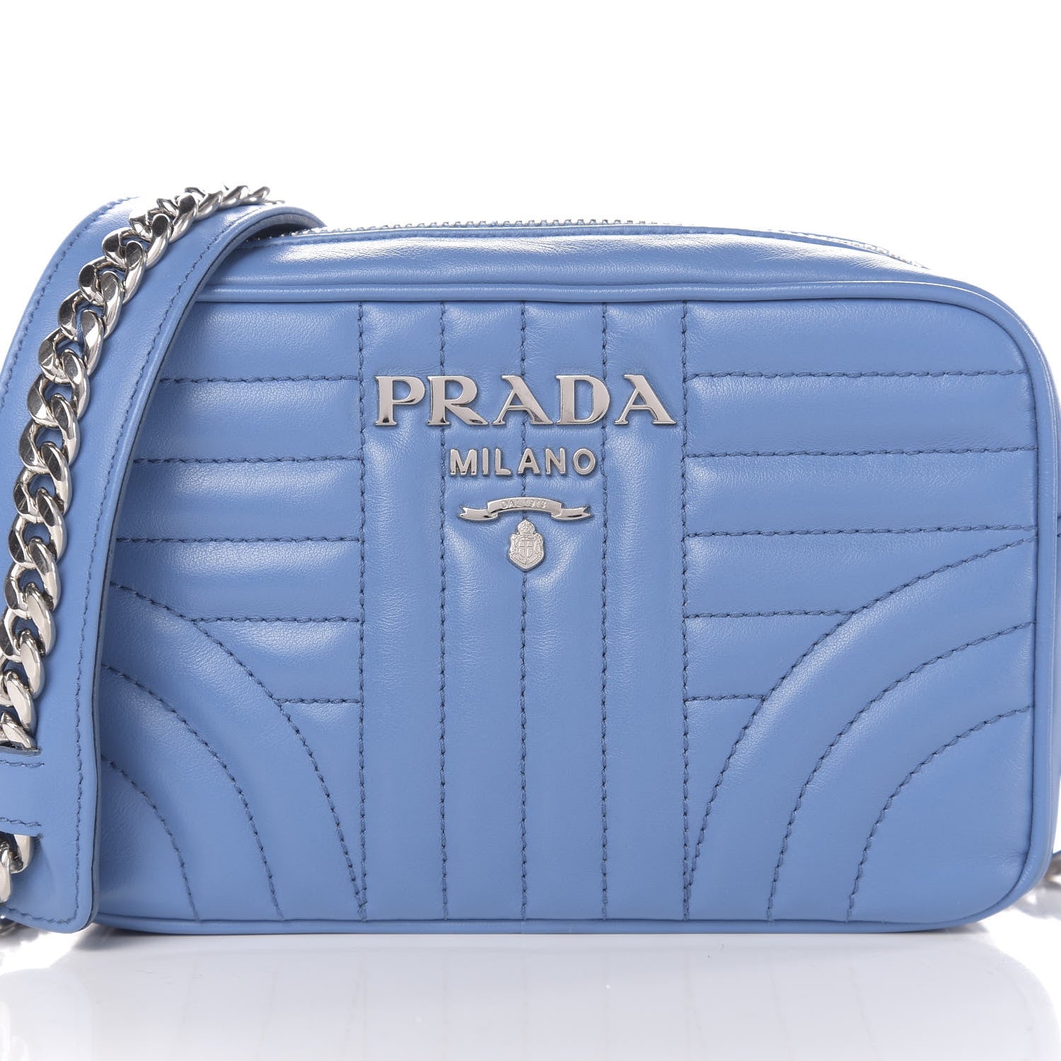Prada Soft Calfskin Diagramme Crossbody Bag Mare 9 of 9