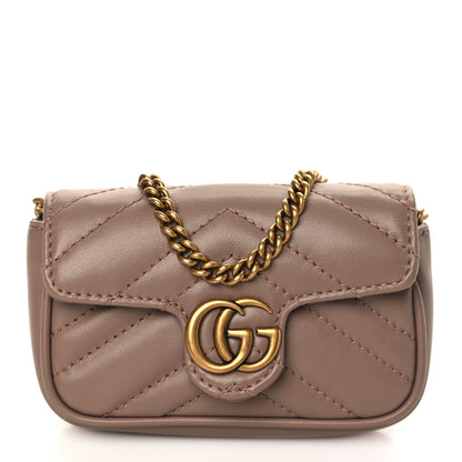 Gucci Calfskin Matelasse Heart GG Marmont 2.0 Coin Purse On A Chain Porcelain Rose 1 of 7