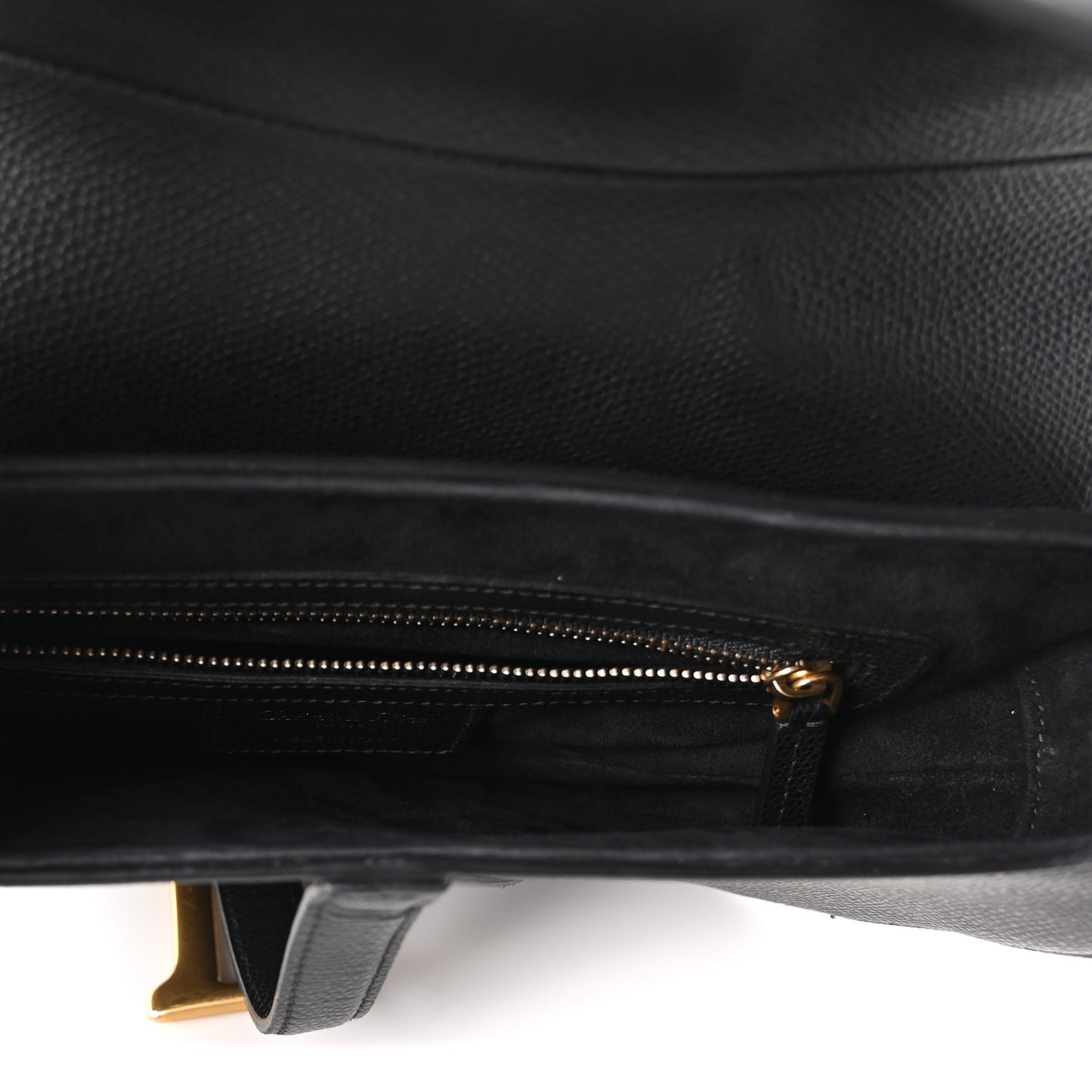 Grained Calfskin Saddle Bag Black