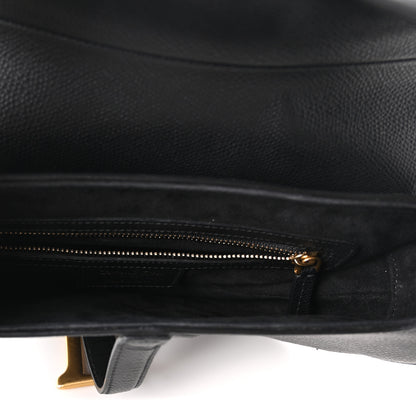 Christian Dior Grained Calfskin Saddle Bag Black 5 of 10