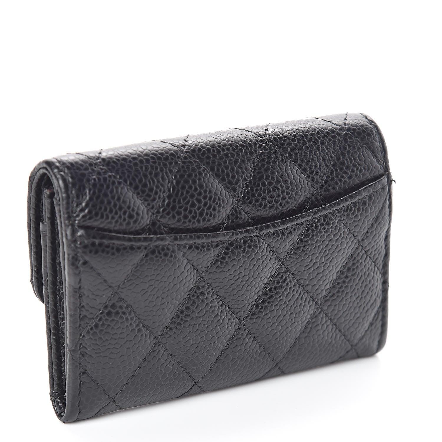 Chanel Caviar Quilted Flap Card Holder Wallet Black 3 of 10