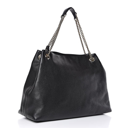 Gucci Pebbled Calfskin Large Soho Chain Shoulder Bag Black 3 of 10