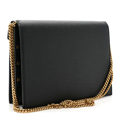Saint Laurent Grain De Poudre Monogram Cassandra Clasp Bag Black 3 of 13