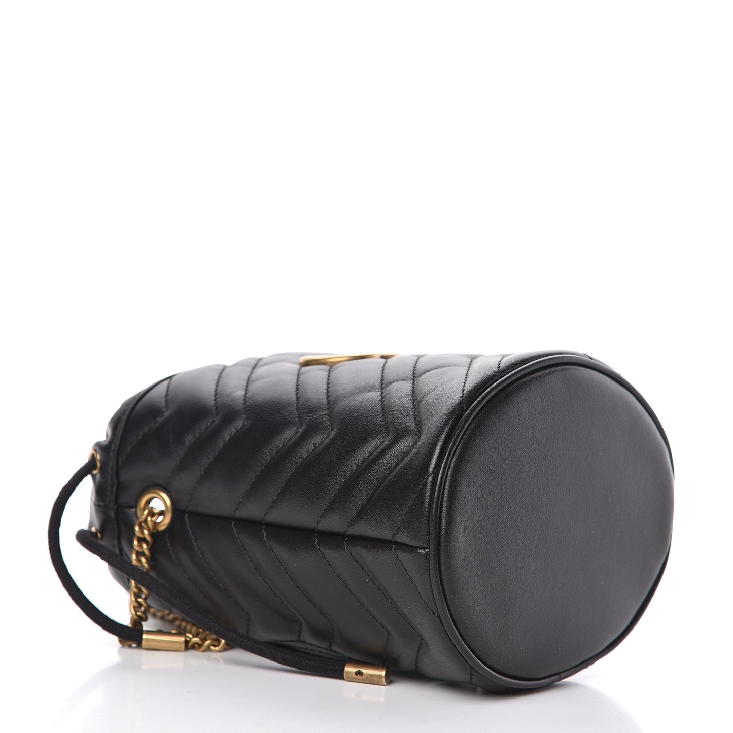 Calfskin Matelasse Mini GG Marmont 2.0 Bucket Bag Black