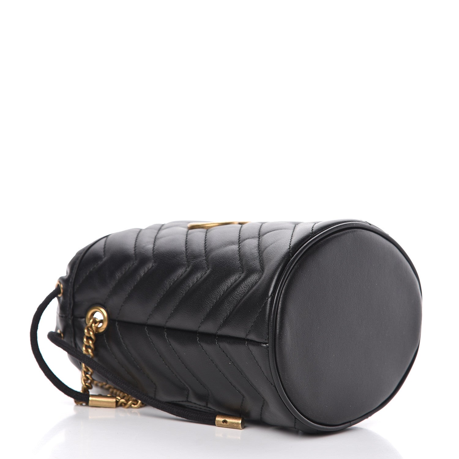 Gucci Calfskin Matelasse Mini GG Marmont 2.0 Bucket Bag Black 4 of 9