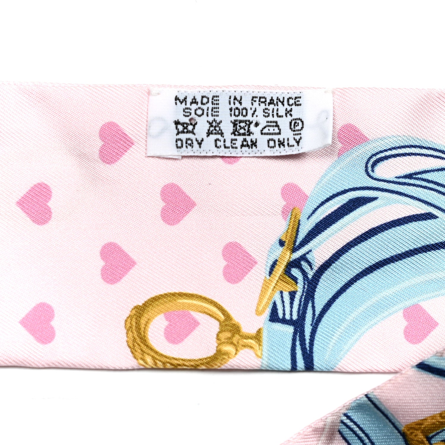 Hermes Silk Brides de Gala Love Twilly Rose Pale Bleu Glacier Rose 4 of 4