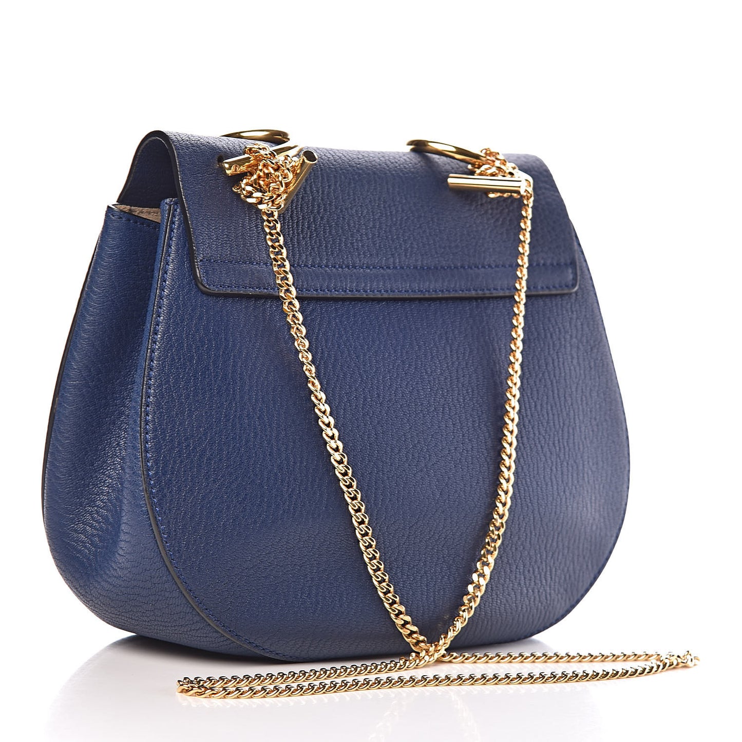 Grained Lambskin Drew Shoulder Bag Royal Navy