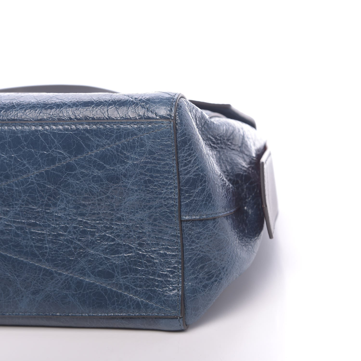 Givenchy Creased Patent Calfskin Medium ID Flap Oil Blue 9 of 9