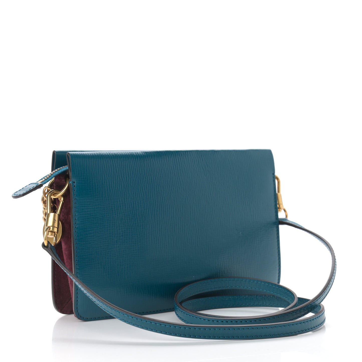 Goatskin Suede Cross 3 Crossbody Bag Blue Burgundy