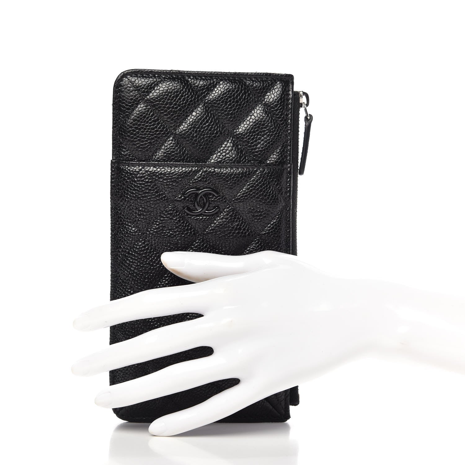 Chanel Caviar Quilted Classic Flat Wallet Pouch So Black 2 of 10