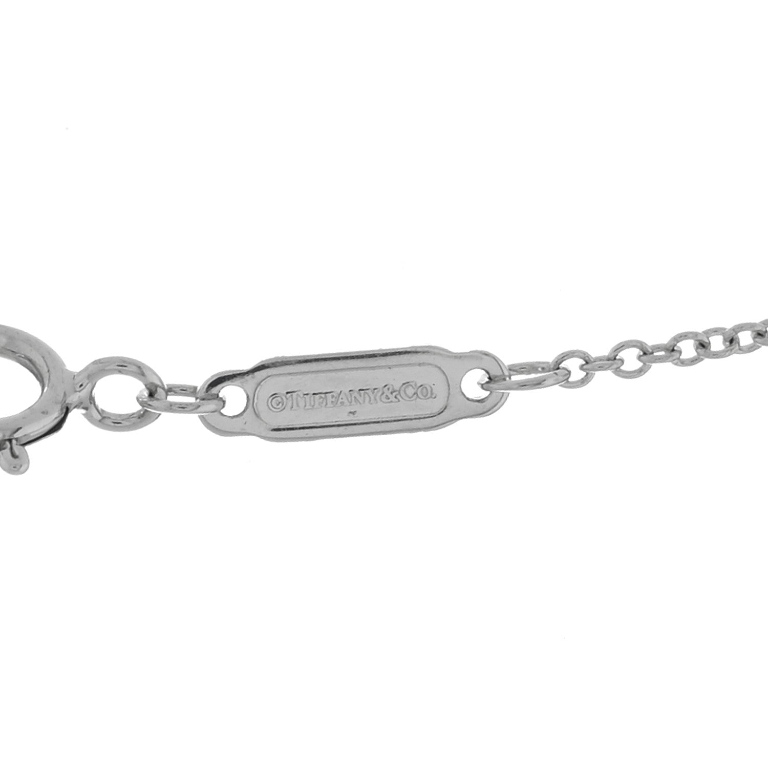 Tiffany 18K White Gold Diamond Mini T Smile Pendant Necklace 4 of 5