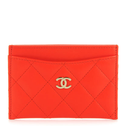Chanel Lambskin Quilted Card Holder Red 1 of 8