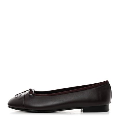 Chanel Lambskin Cap Toe CC Ballerina Flats 38 Purple 1 of 9