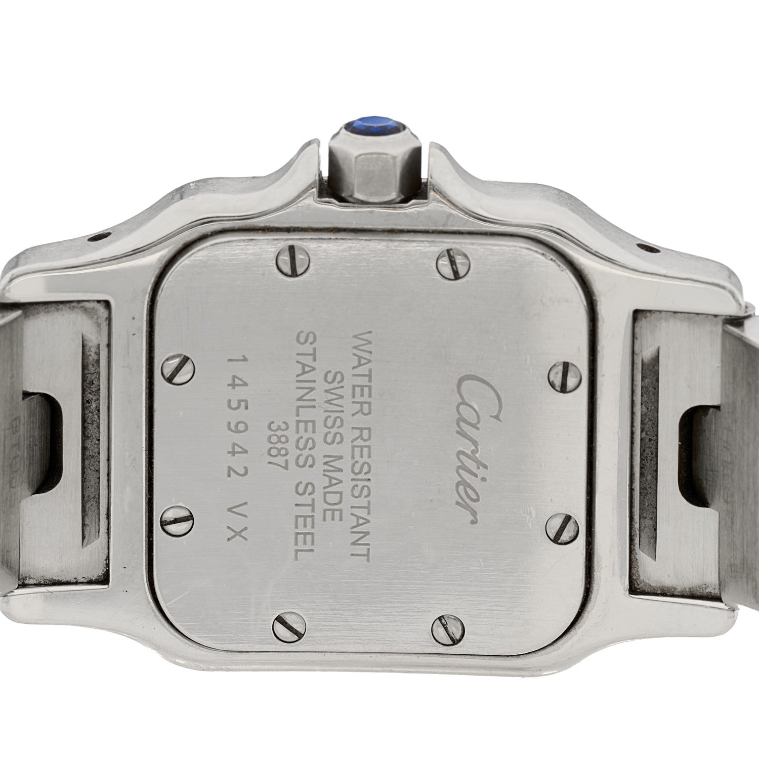 Cartier Stainless Steel 18K Yellow Gold 24mm Santos De Galbee Quartz Watch 4 of 4