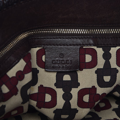 Gucci Guccissima Large Horsebit Chain Hobo Chocolate 6 of 19