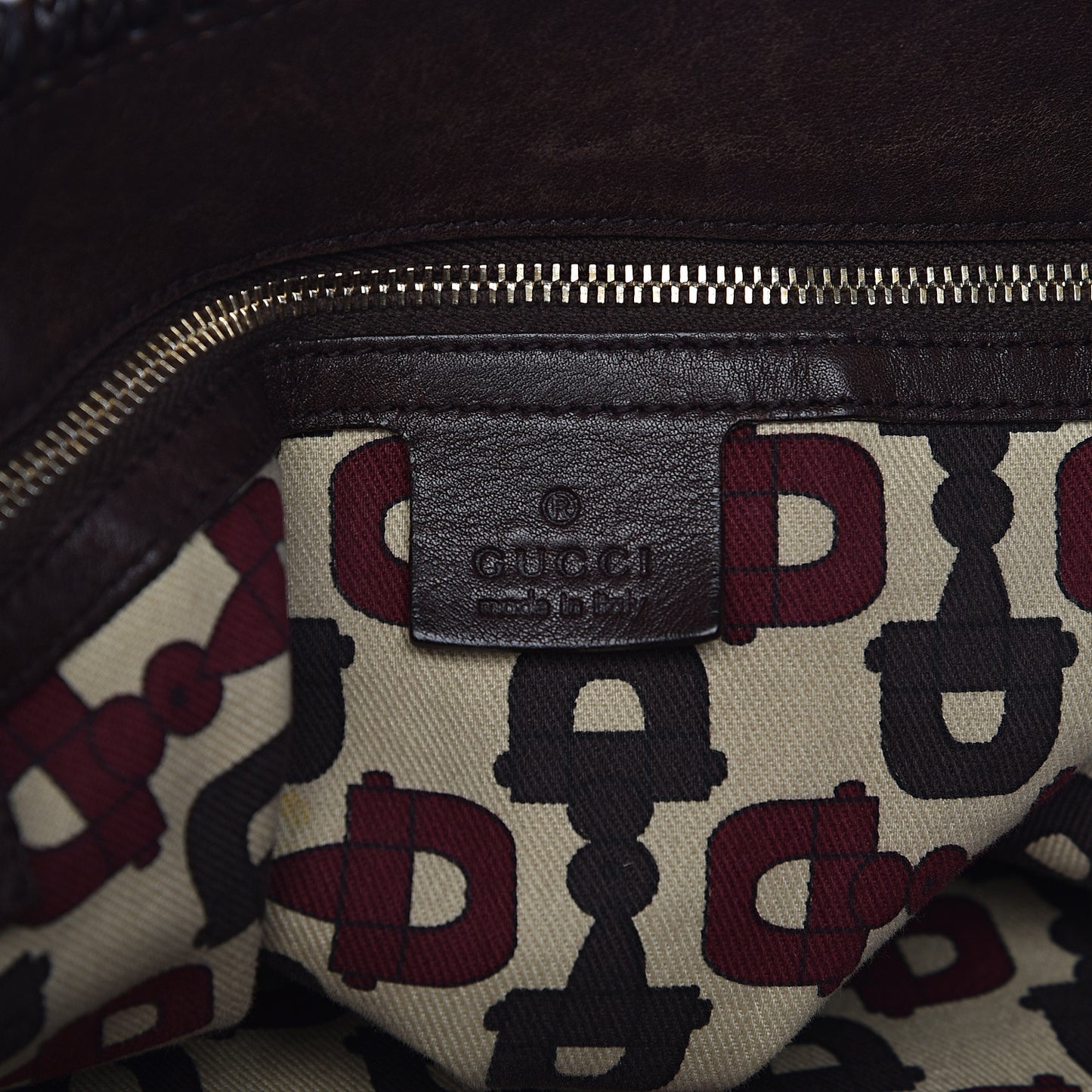 Guccissima Large Horsebit Chain Hobo Chocolate