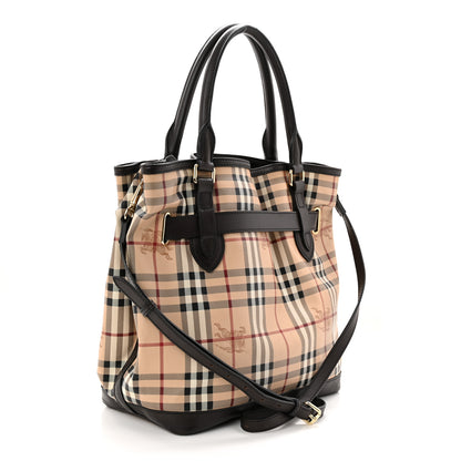 Burberry Haymarket Check Medium Golderton Tote Chocolate 2 of 12