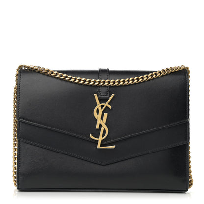 Saint Laurent Smooth Calfskin Monogram Sulpice Chain Wallet Black 1 of 16