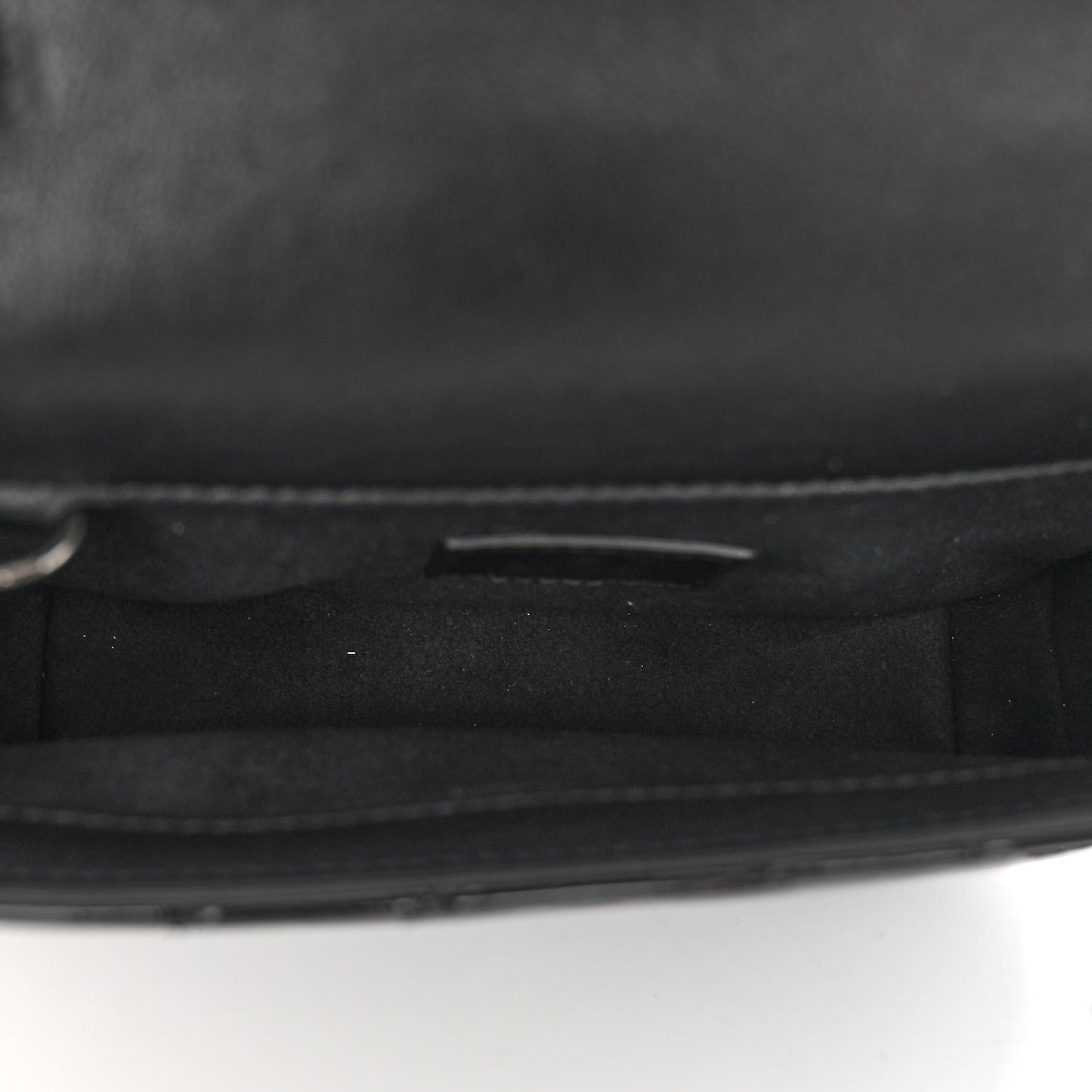 Patent Lambskin Enamel Matelasse Monochrome Super Mini GG Marmont Shoulder Bag Black