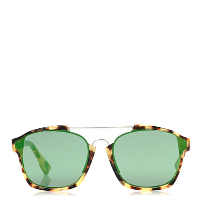 Christian Dior Abstract Square Mirrored Sunglasses Spotted Havana Green 2 of 9