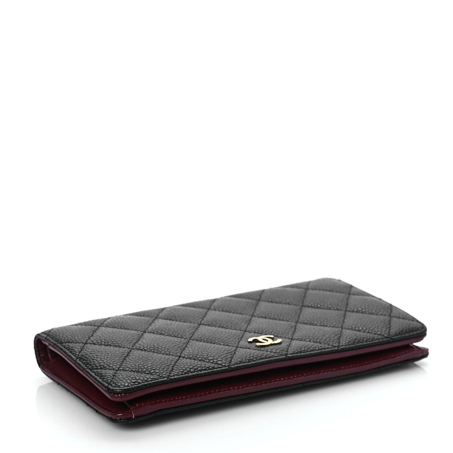 Caviar Quilted Yen Wallet Black
