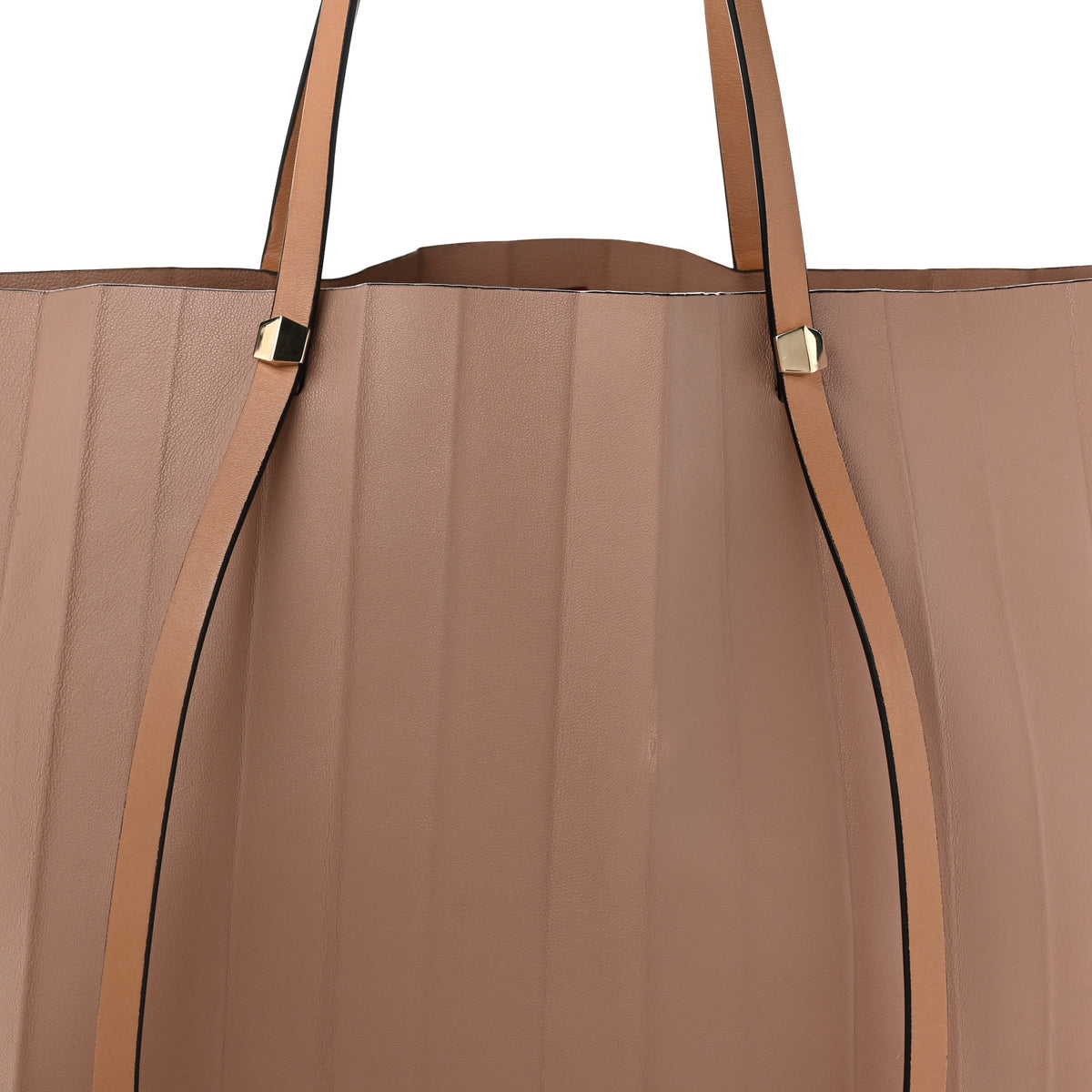 Valentino Garavani Calfskin Pleated Tote Dusty Rose 7 of 13