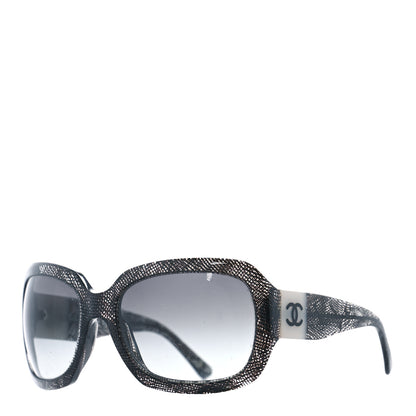 Chanel Acetate CC Lace Effect Sunglasses 5146 Black White 1 of 7