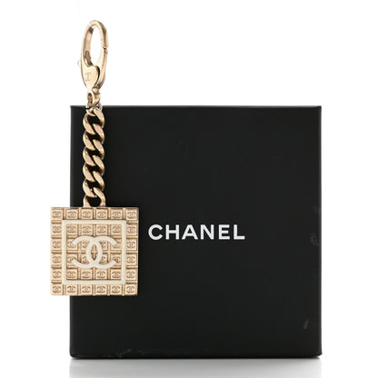 Chanel Metal Enamel CC Key Chain Charm Gold 4 of 4