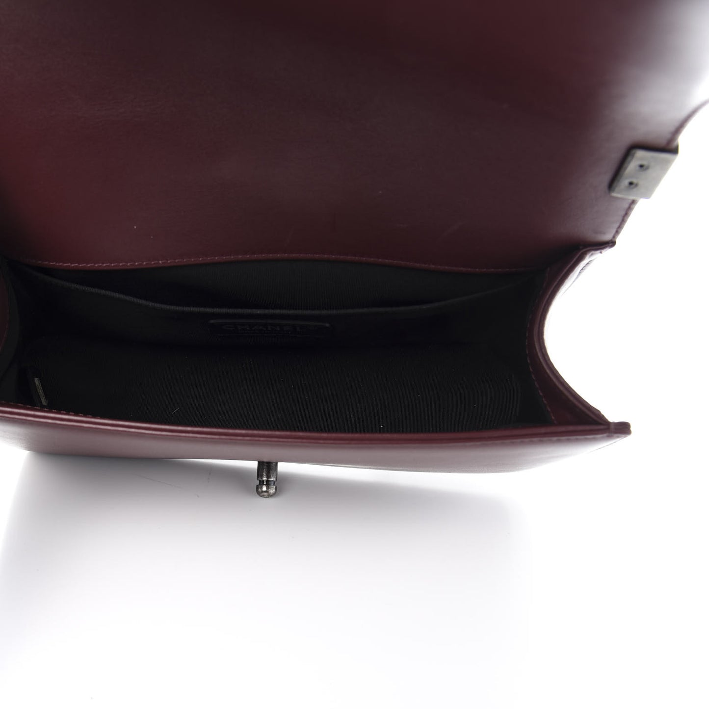 Calfskin Horizontal Quilted Medium Boy Flap Burgundy
