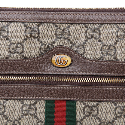 Gucci GG Supreme Monogram Large Ophidia Pouch Clutch Brown 7 of 12