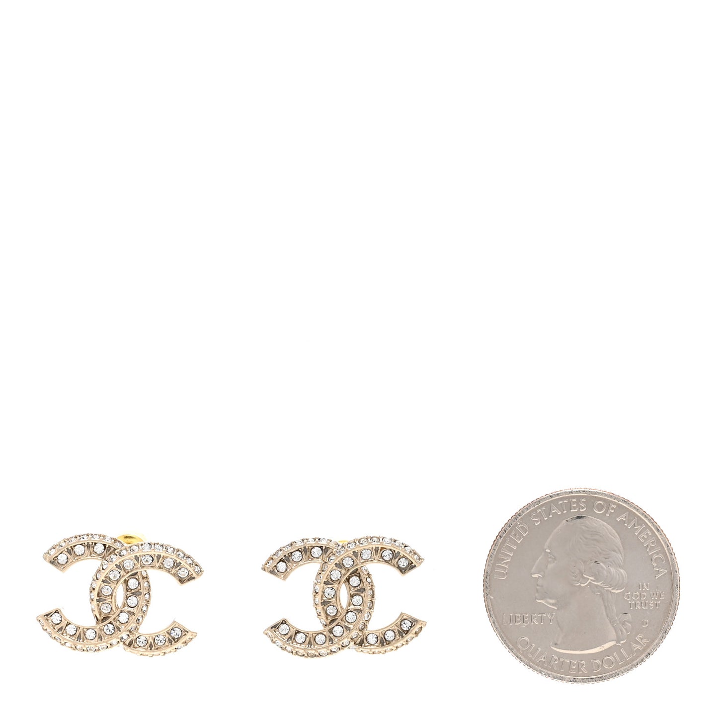 Crystal Timeless CC Earrings Light Gold