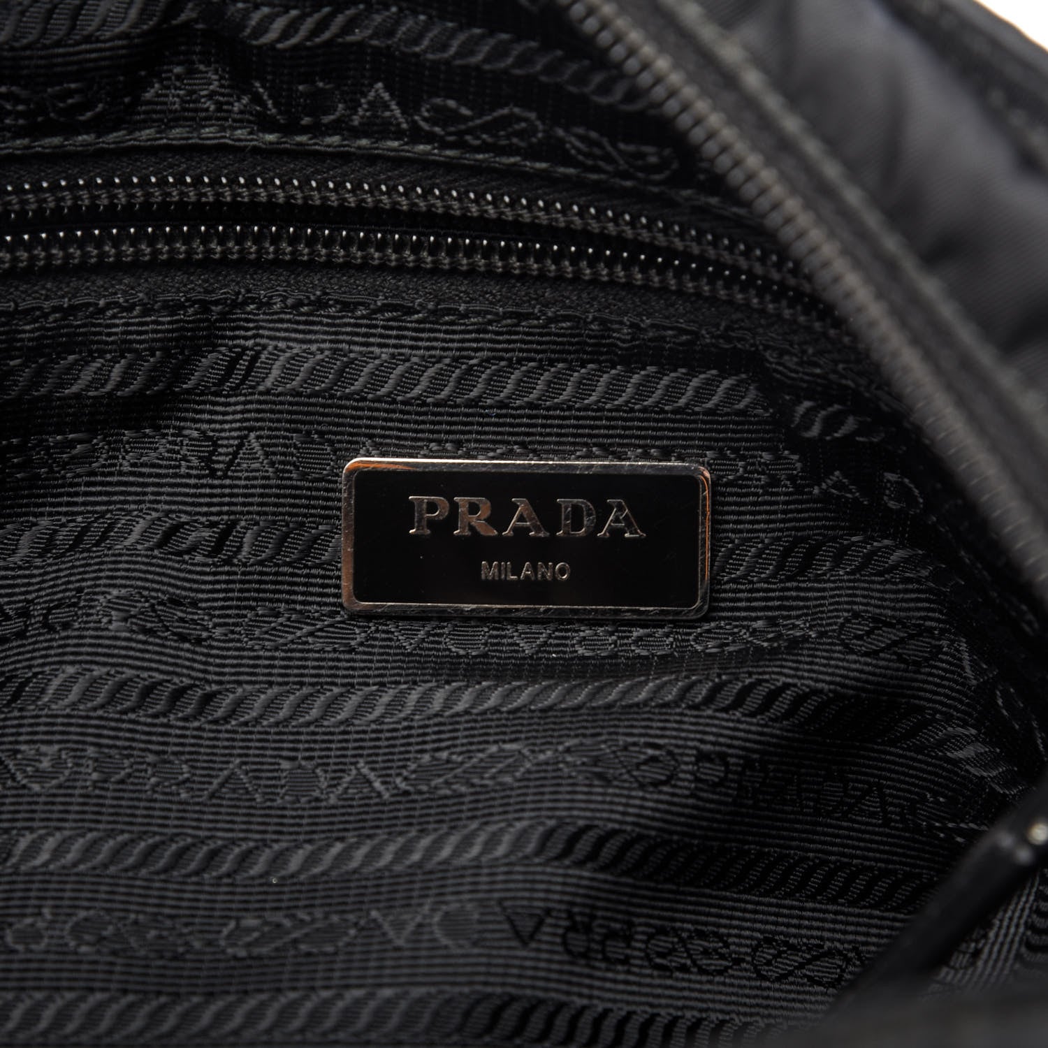Prada Tessuto Nylon Saffiano Flat Messenger Bag Black 8 of 9