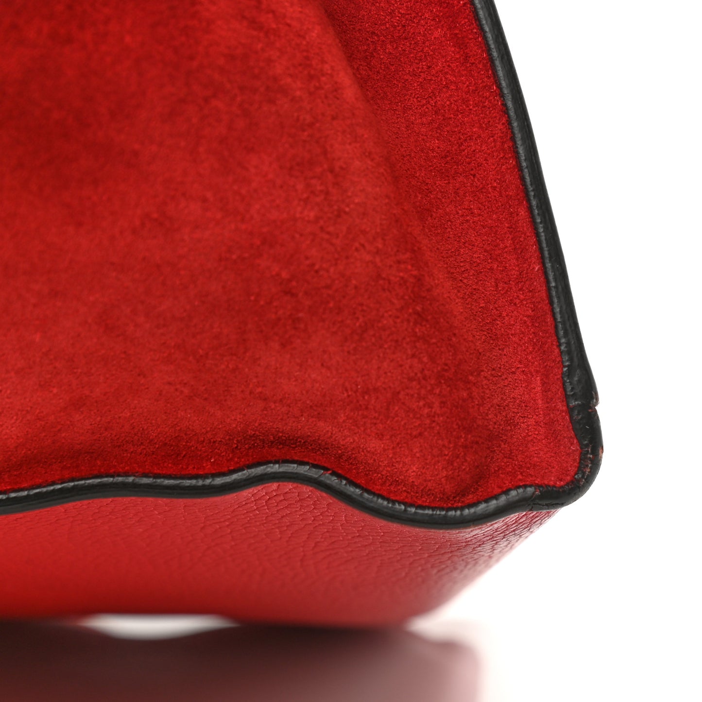 Drummed Calfskin Suede Medium Trapeze Coquelicot