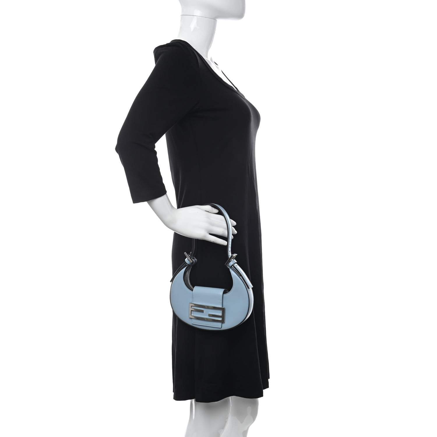 Fendi Vitello King Mini Cookie Hobo Bag Azzurro Baby 3 of 12