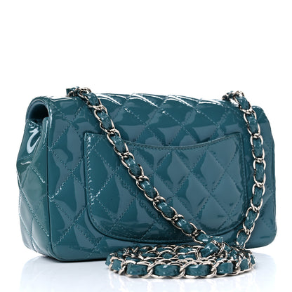 Chanel Patent Quilted Mini Rectangular Flap Turquoise 3 of 12