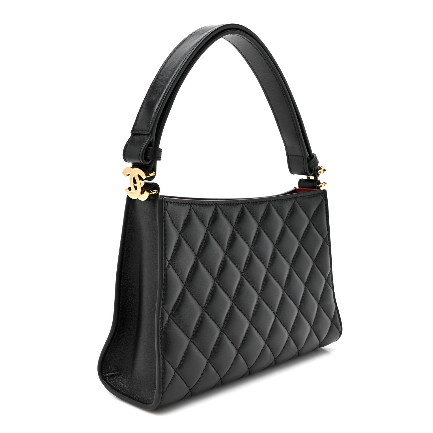 Chanel Lambskin Quilted CC Hobo Bag Black 3 of 10