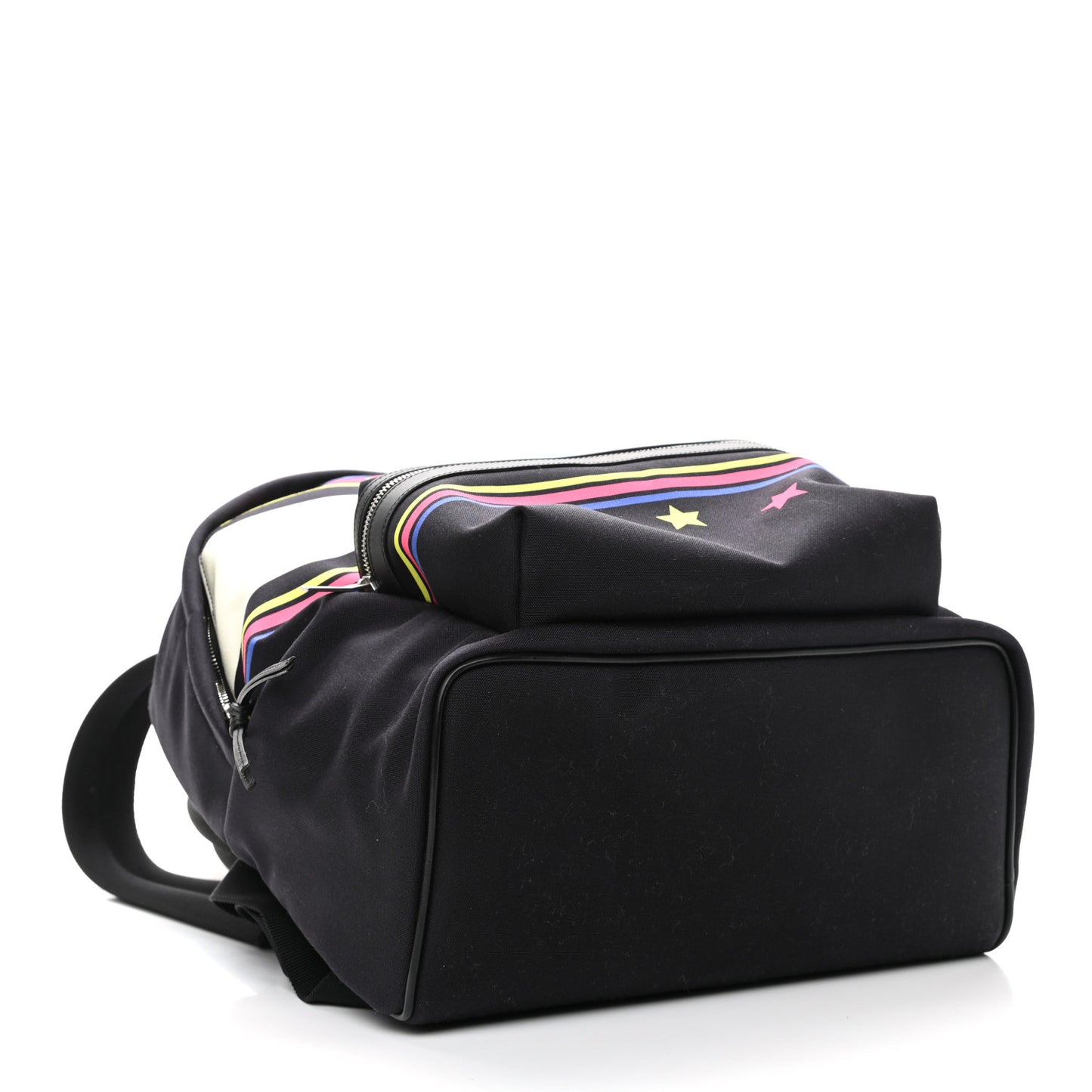 Nylon Twill Dinosaur Print City Backpack Black Multicolor
