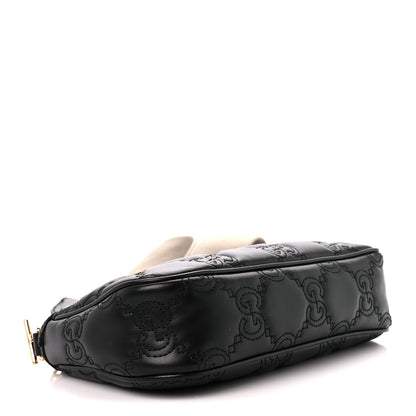 Gucci Calfskin GG Matelasse Chain Handbag Black Natural 4 of 11