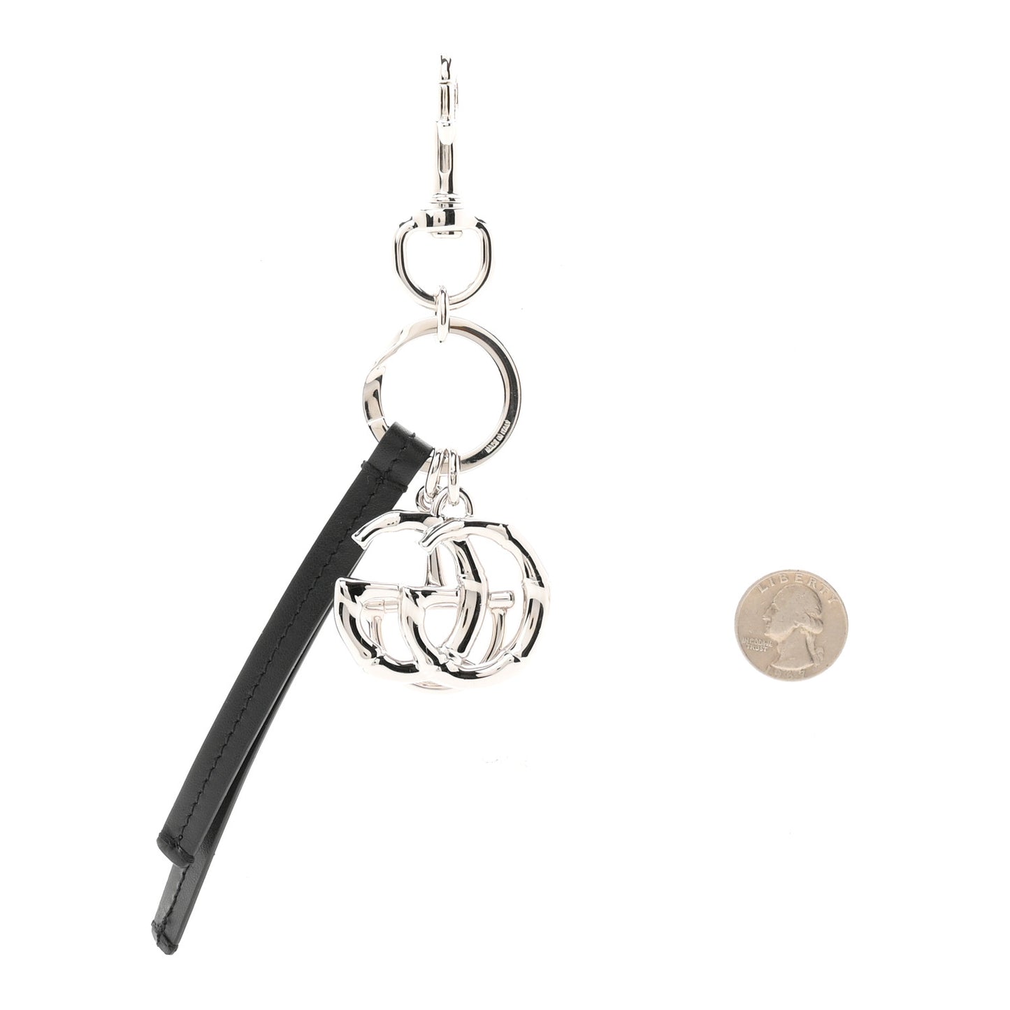 Calfskin Half Horsebit GG Key Charm Black