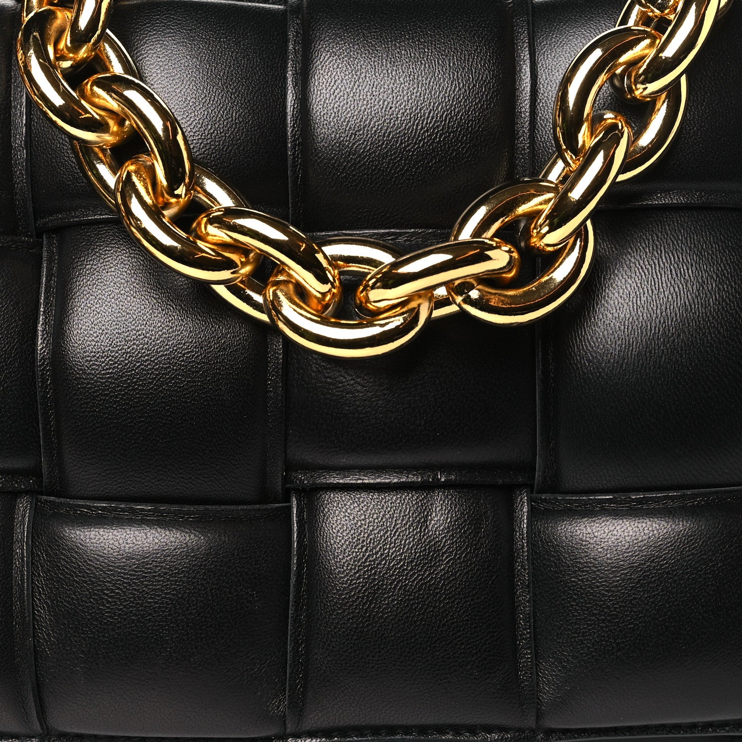 Bottega Veneta Lambskin Maxi Intreccio Padded Chain Cassette Crossbody Bag Black 7 of 9