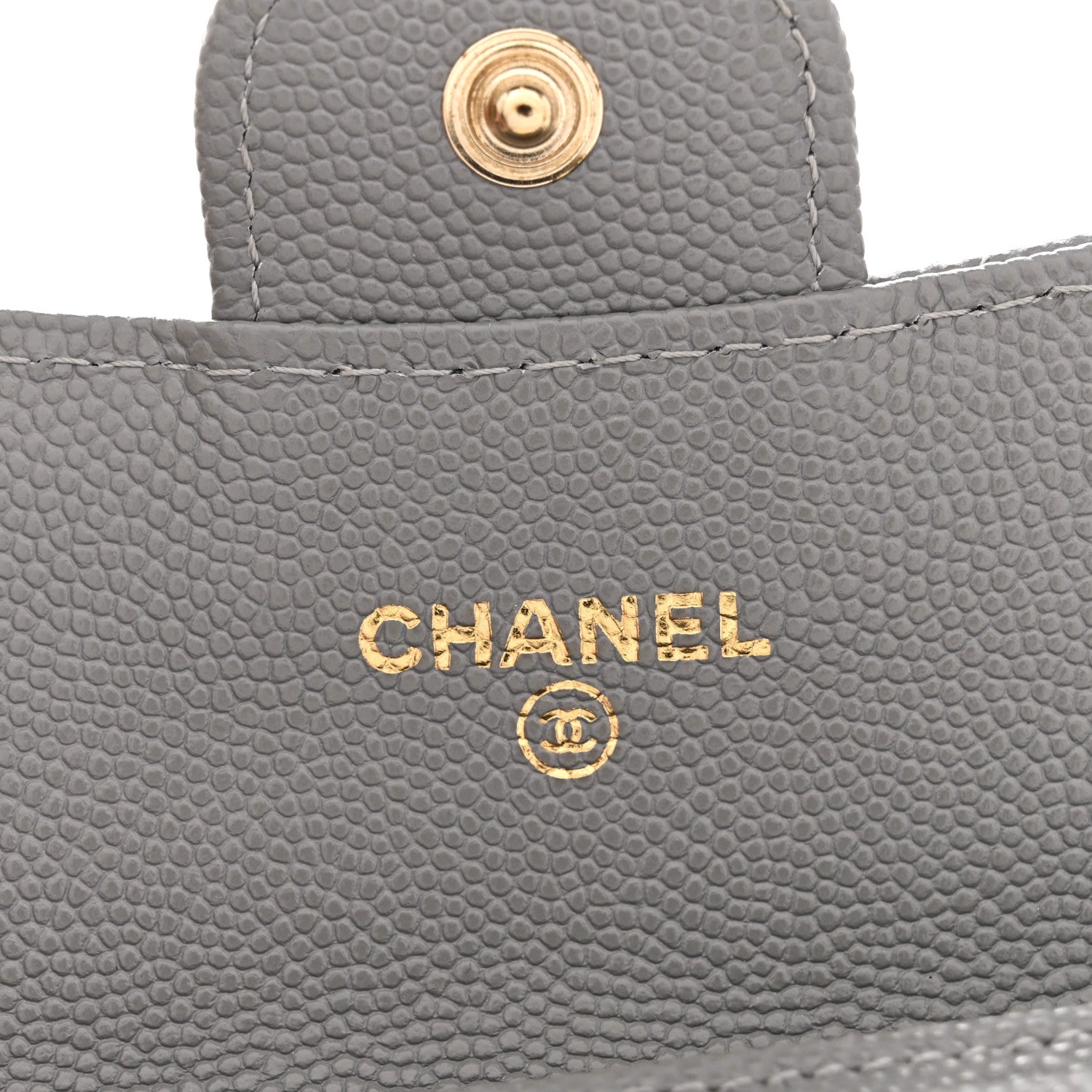 Chanel Caviar Quilted Flap Card Holder Wallet Grey 6 of 10