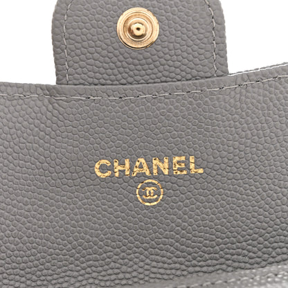 Chanel Caviar Quilted Flap Card Holder Wallet Grey 6 of 10